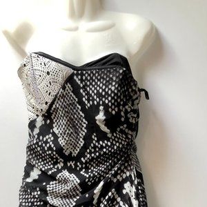 BEBE ADDICTION BLACK CREAM SNAKE PRINT